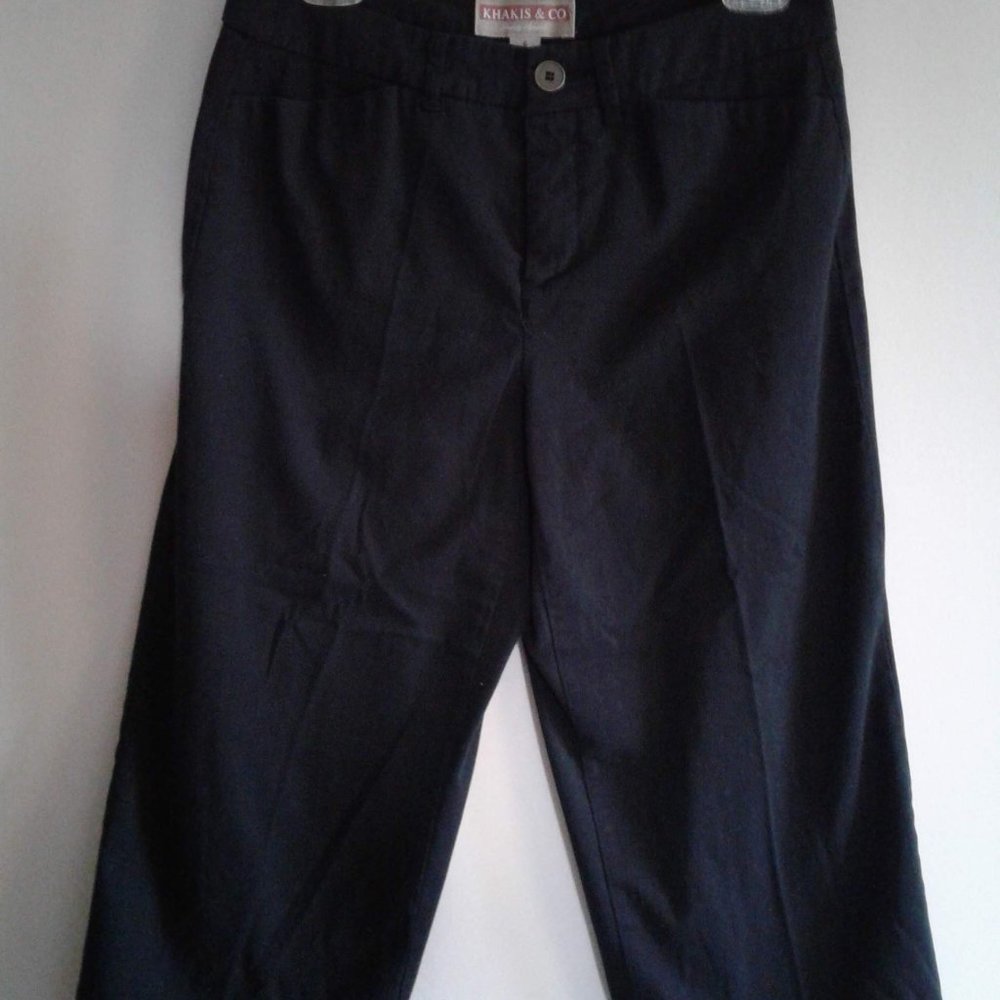 KHAKIS & CO QUAL APPARAL Black wide leg cropped ladies' pants size 6.